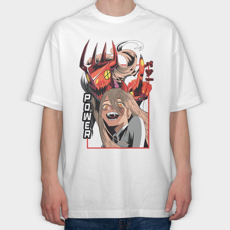 Power Demon Girl, Tricou Oversize Barbati (Unisex)