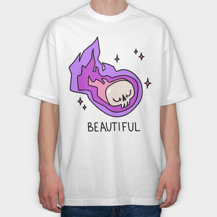 Galactic Skull Burst, Tricou Oversize Barbati (Unisex)