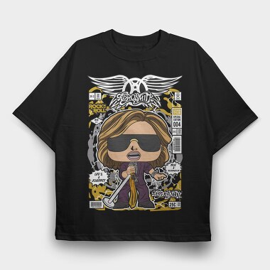 Aerosmith Rockstar, Tricou Oversize Barbati (Unisex)
