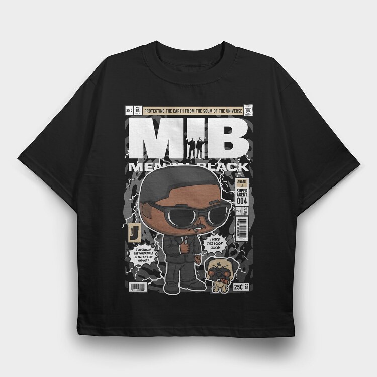 Agent J Comic Pop Art, Tricou Oversize Barbati (Unisex)