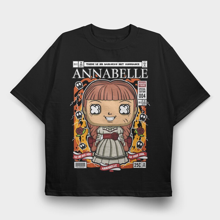 Annabelle Horror Pop Art, Tricou Oversize Barbati (Unisex)