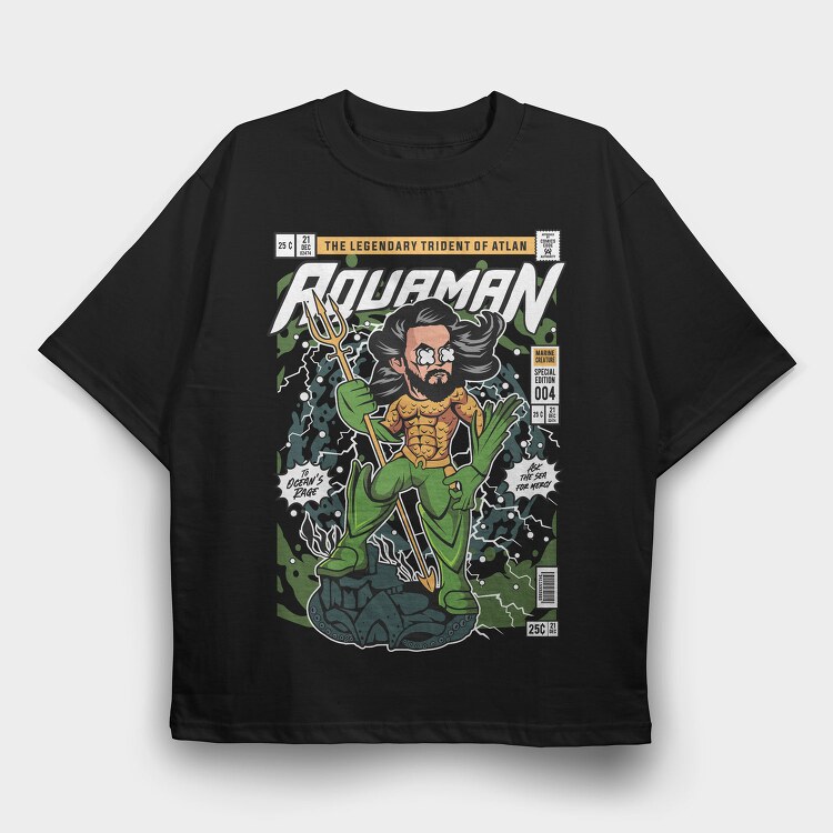 Aquamans Trident, Tricou Oversize Barbati (Unisex)