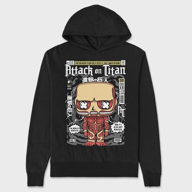 Attack Titan Pop Art, Hanorac Oversize Barbati (Unisex)