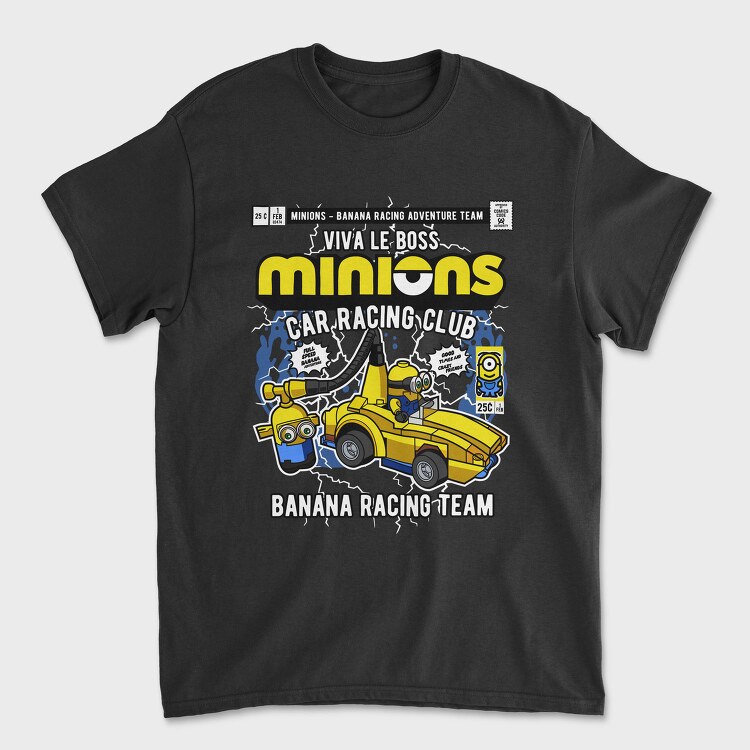 Banana Racing Minions, Tricou Barbati (Unisex)