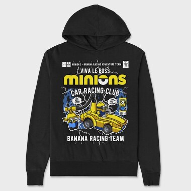 Banana Racing Minions, Hanorac Oversize Barbati (Unisex)