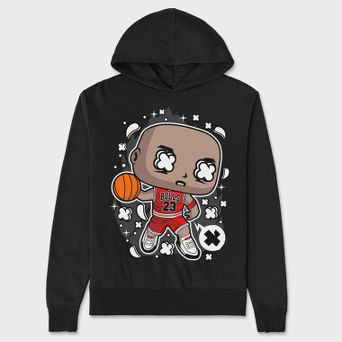 Bball King Chibi, Hanorac Oversize Barbati (Unisex)