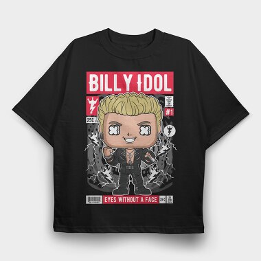 Billy Idol Pop Vinyl, Tricou Oversize Barbati (Unisex)
