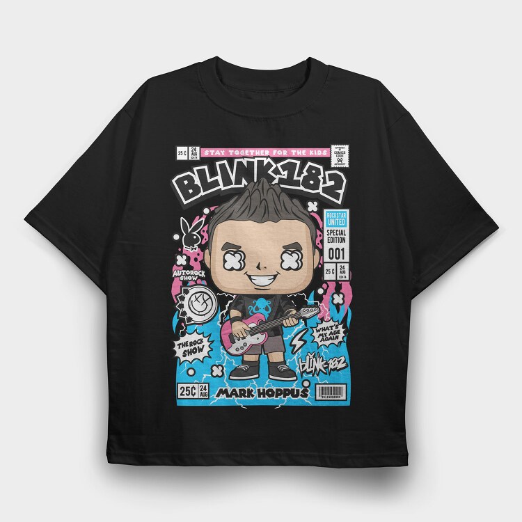 Blink182 Pop Vinyl, Tricou Oversize Barbati (Unisex)