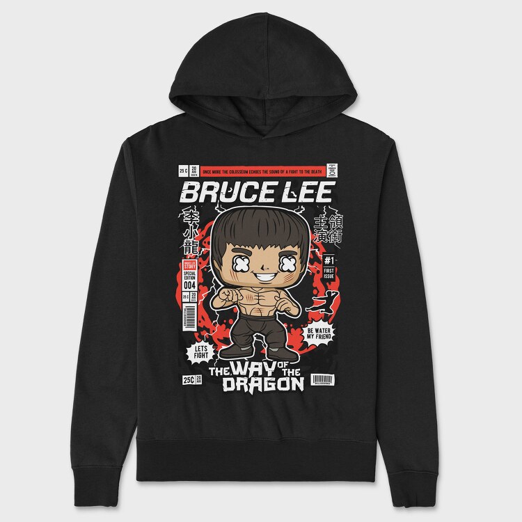 Bruce Dragon Fight, Hanorac Oversize Barbati (Unisex)