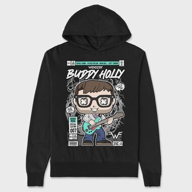 Buddy Holly Rockstar, Hanorac Oversize Barbati (Unisex)