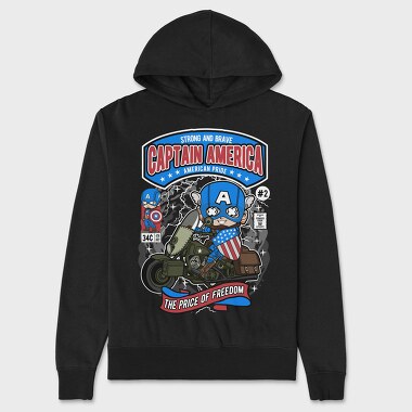 Captain America Motorbike, Hanorac Oversize Barbati (Unisex)