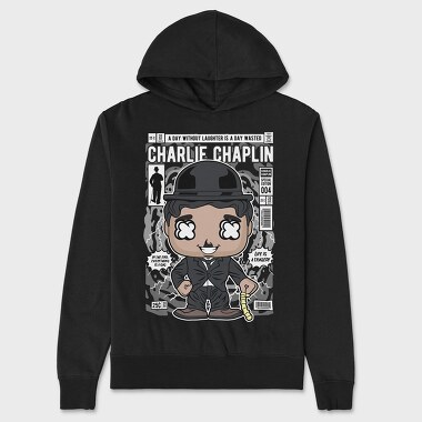 Charlie Chaplin Comic, Hanorac Oversize Barbati (Unisex)