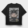 Charlie Chaplin Comic, Tricou Oversize Barbati (Unisex)
