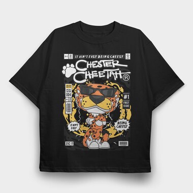 Cheesy Cheetah Vibes, Tricou Oversize Barbati (Unisex)