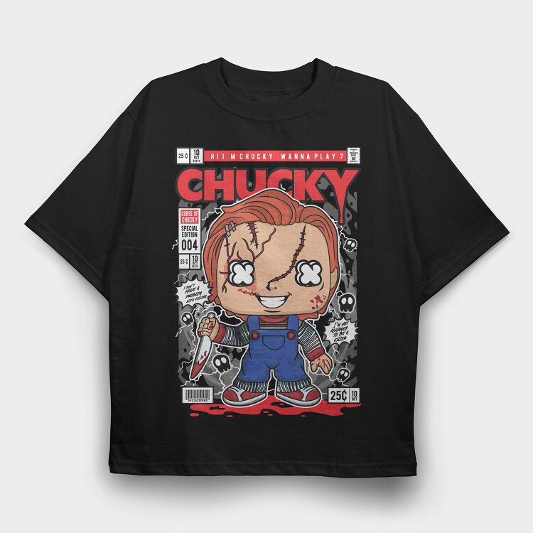 Chuckys Blood Bath, Tricou Oversize Barbati (Unisex)