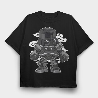 Cyberpunk Warrior 1, Tricou Oversize Barbati (Unisex)