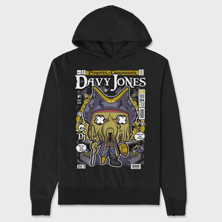 Davy Jones Pirate Treasure, Hanorac Oversize Barbati (Unisex)