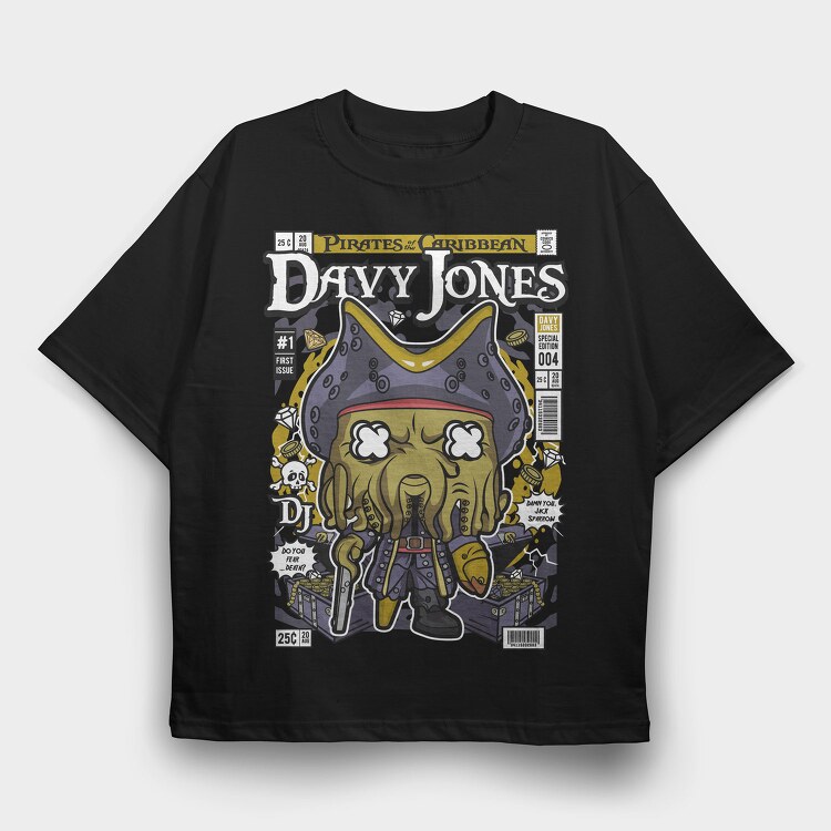 Davy Jones Pirate Treasure, Tricou Oversize Barbati (Unisex)