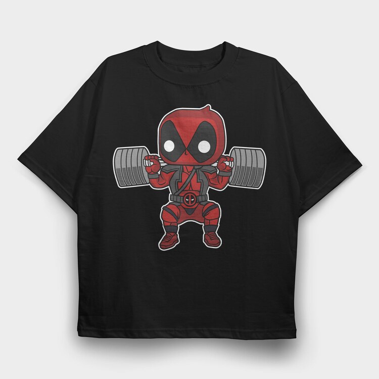 Deadpool Gym Hero, Tricou Oversize Barbati (Unisex)