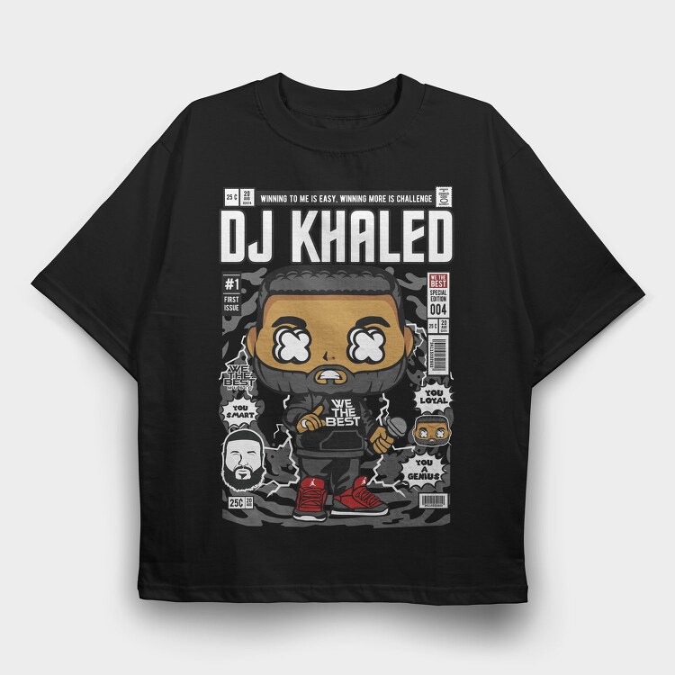 Dj Khaled Pop Art, Tricou Oversize Barbati (Unisex)