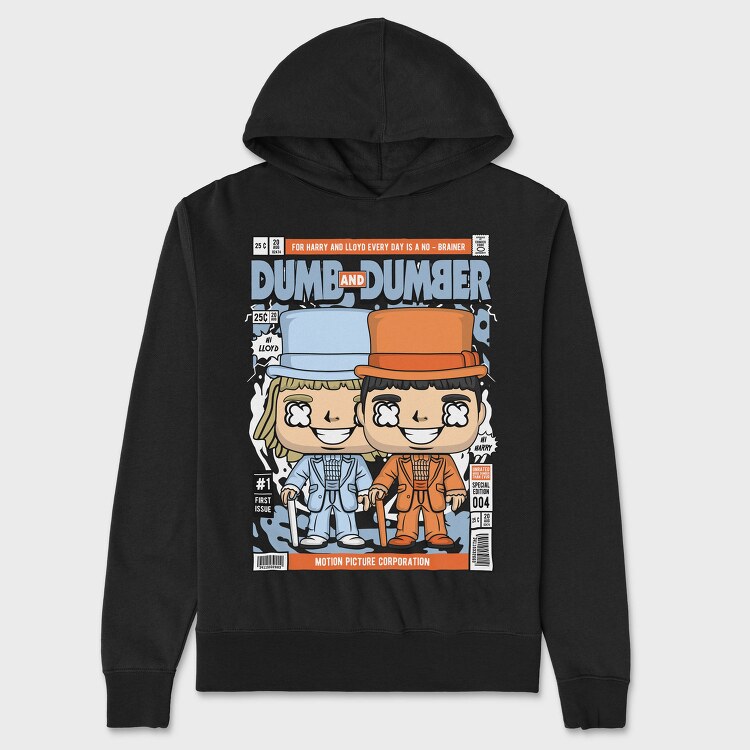 Dumb And Dumber Pop Art, Hanorac Oversize Barbati (Unisex)