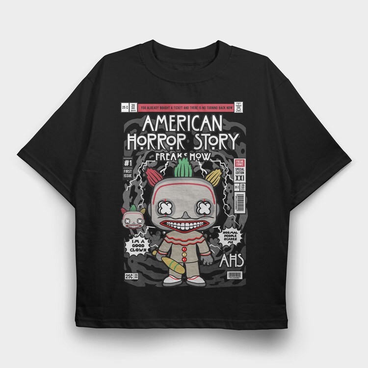 Freakshow Clown Horror, Tricou Oversize Barbati (Unisex)