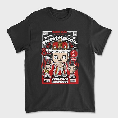Funko Freddy Mercury Rock King, Tricou Barbati (Unisex)