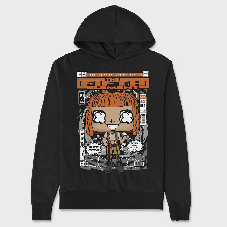 Futuristic Pop Art Girl, Hanorac Oversize Barbati (Unisex)