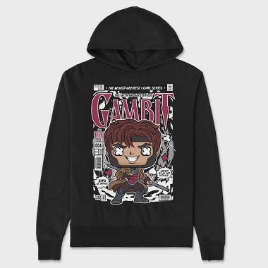 Gambit Comic Chibi, Hanorac Oversize Barbati (Unisex)