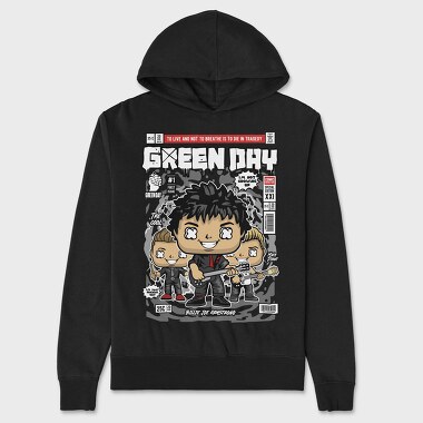 Green Day Comic Pop, Hanorac Oversize Barbati (Unisex)