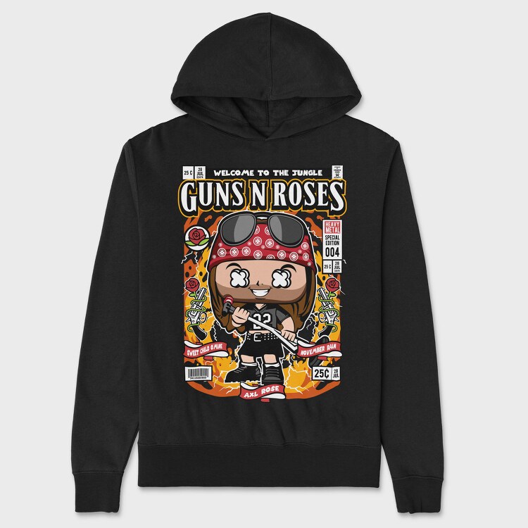 Guns N Roses Chibi, Hanorac Oversize Barbati (Unisex)