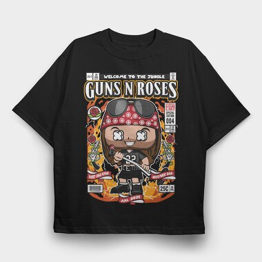 Guns N Roses Chibi, Tricou Oversize Barbati (Unisex)