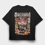 Guns N Roses Chibi, Tricou Oversize Barbati (Unisex)