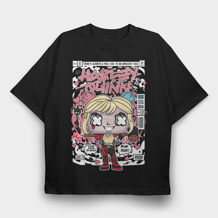 Harley Quinn Riot, Tricou Oversize Barbati (Unisex)