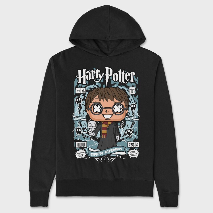 Harry Potter Comic Chibi, Hanorac Oversize Barbati (Unisex)