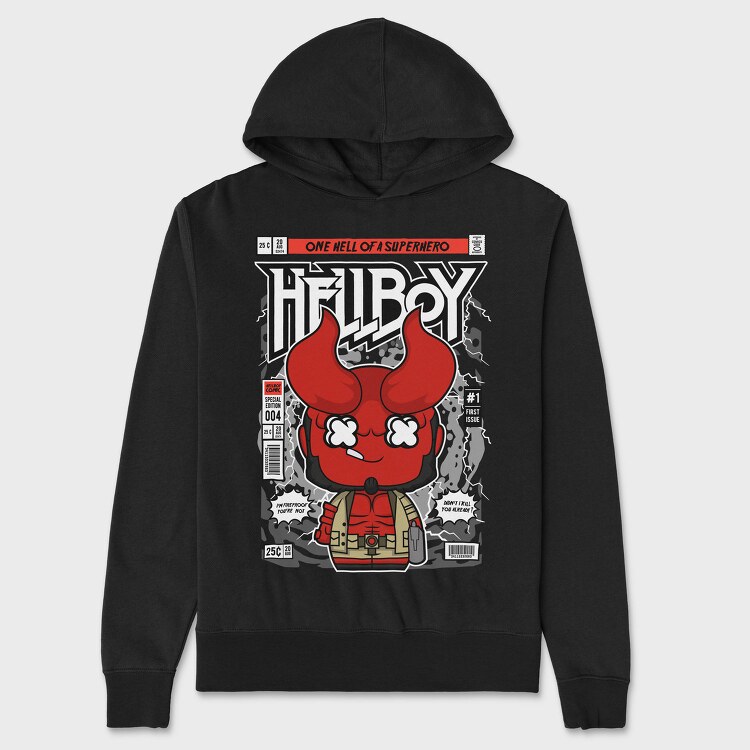 Hellboy Comic Drop, Hanorac Oversize Barbati (Unisex)