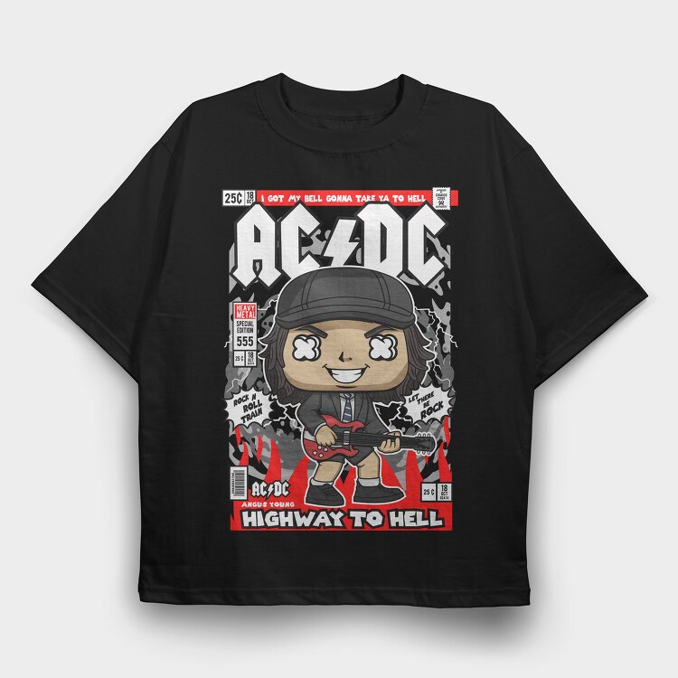 Highway To Hell Rockstar, Tricou Oversize Barbati (Unisex)