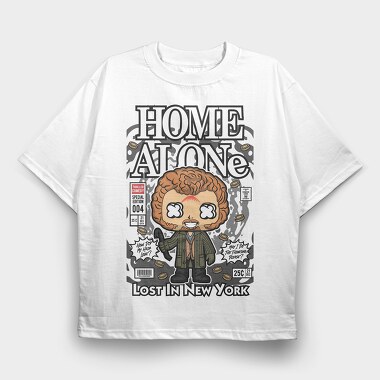 Home Alone Comic, Tricou Oversize Barbati (Unisex)