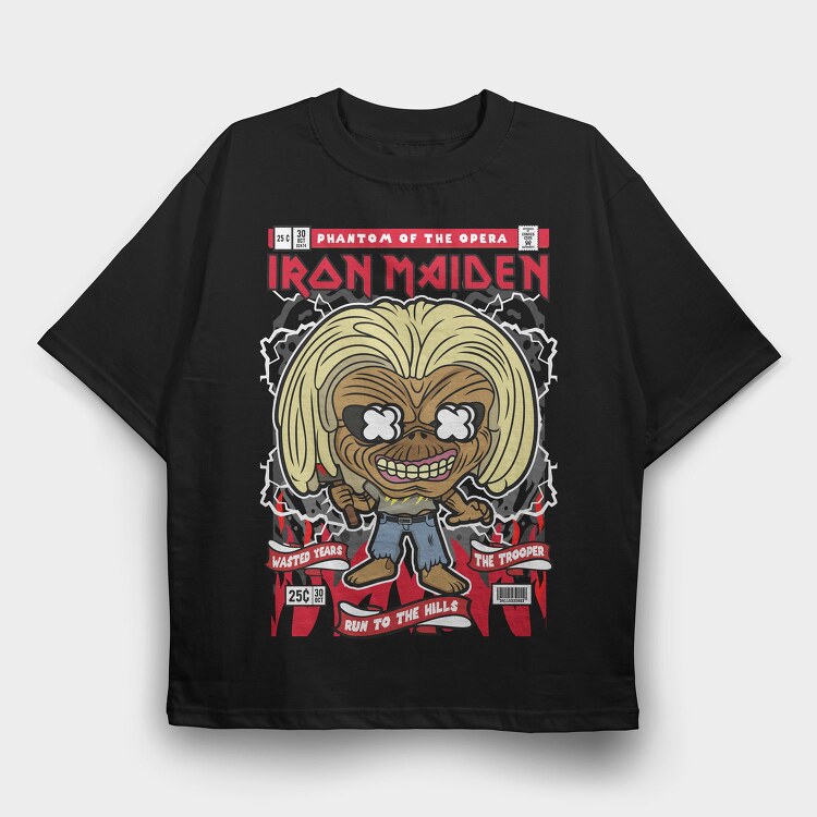 Iron Maiden Comic Tee, Tricou Oversize Barbati (Unisex)