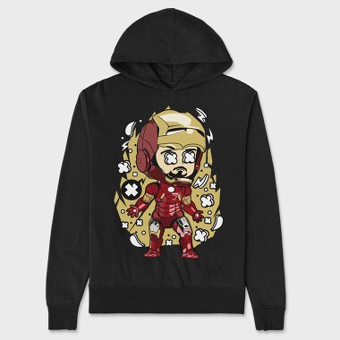 Iron Man Chibi, Hanorac Oversize Barbati (Unisex)