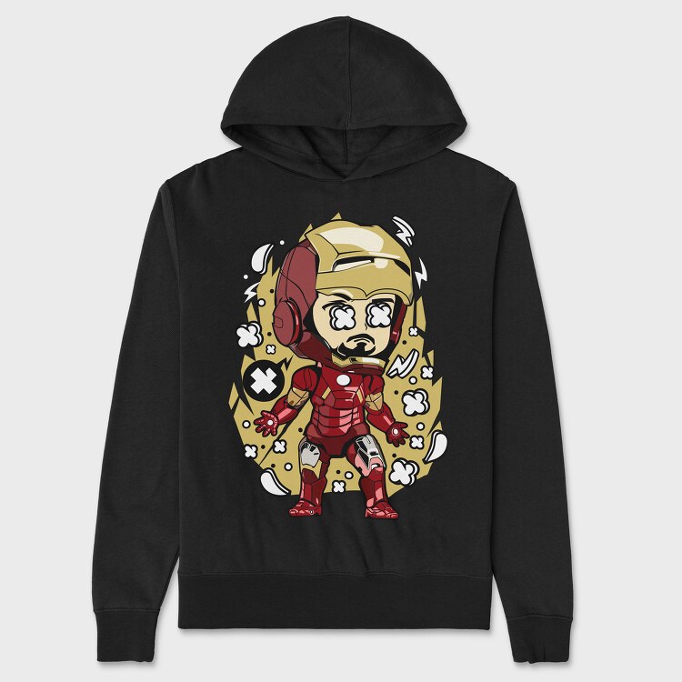 Iron Man Chibi, Hanorac Oversize Barbati (Unisex)