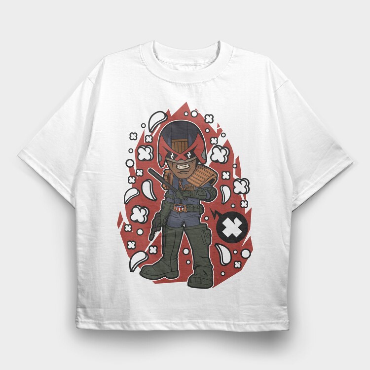 Judge Dredd Revolution, Tricou Oversize Barbati (Unisex)
