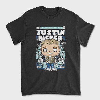 Justin Bieber Comic Pop Art, Tricou Barbati (Unisex)