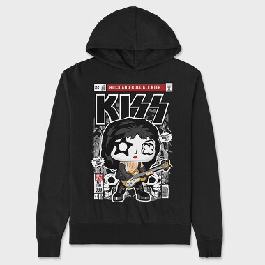 Kiss Rock Roll, Hanorac Oversize Barbati (Unisex)