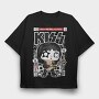 Kiss Rock Roll, Tricou Oversize Barbati (Unisex)