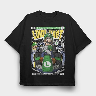 Luigi Kart Racing, Tricou Oversize Barbati (Unisex)