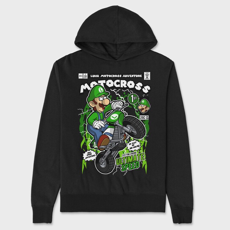 Luigi Motocross Adventure, Hanorac Oversize Barbati (Unisex)