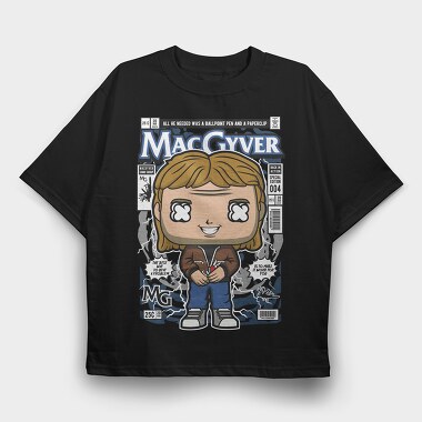 Macgyver Comic Pop, Tricou Oversize Barbati (Unisex)