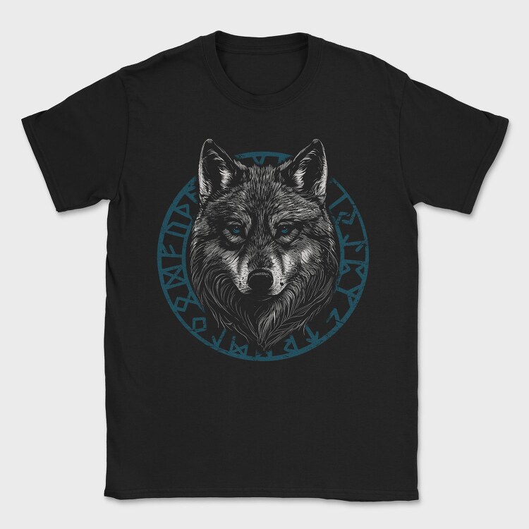 Wolf Head Blue, Tricou Barbati (Unisex)