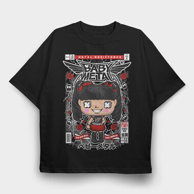 Metal Baby Kawaii, Tricou Oversize Barbati (Unisex)